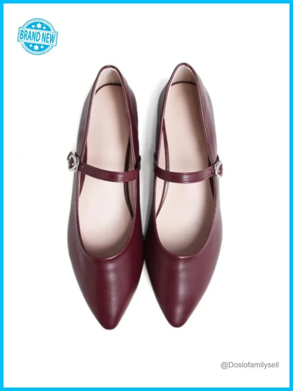 Pointed Toe Mary Jane Flats with Bowtie Ankle Buckle Strap